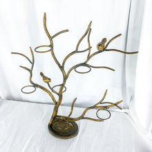 Load image into Gallery viewer, Vintage Hand-Crafted Metal Tree & Bird Foldable Votive Holder