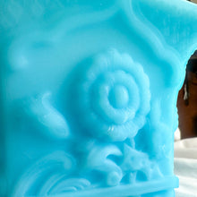 Load image into Gallery viewer, Vintage Fenton Blue Satin Glass Footed Bowl