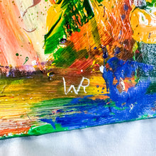 Load image into Gallery viewer, Original Acrylic on Canvas Signed by Artist Green, Red, & Yellow Abstract Painting