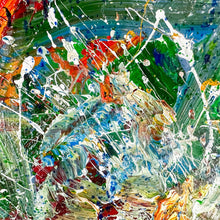 Load image into Gallery viewer, Original Acrylic on Canvas Signed by Artist Green, Red, & Yellow Abstract Painting