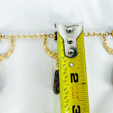 Load image into Gallery viewer, Vintage Black Teardrop Cloisonné Beads Goldtone Necklace