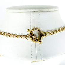 Load image into Gallery viewer, Vintage Black Teardrop Cloisonné Beads Goldtone Necklace