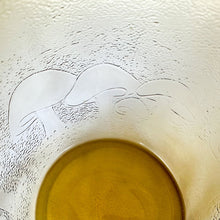 Load image into Gallery viewer, Vintage Bartlett Mushroom Motif Amber Glass Lidded Cookie Jar