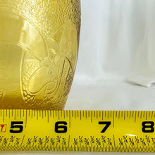 Load image into Gallery viewer, Vintage Bartlett Mushroom Motif Amber Glass Lidded Cookie Jar