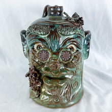 Load image into Gallery viewer, Signed Savannah S. Craven Peace & Love Face Jug with COA 42468