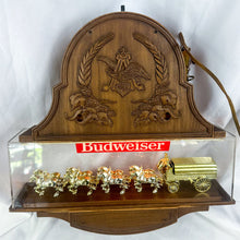 Load image into Gallery viewer, 1982 Budweiser Hanging Light-Up Clydesdale Coach Bar Clock