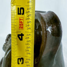 Load image into Gallery viewer, Mary & Stanley Ferguson Small Moss Green 4-Teeth Ugly Face Jug