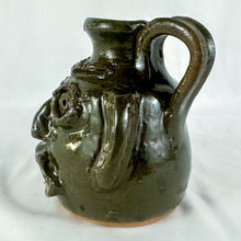 Load image into Gallery viewer, Mary & Stanley Ferguson Small Moss Green 4-Teeth Ugly Face Jug