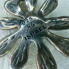 Load image into Gallery viewer, Vintage HG Hagit Gorali Sterling Silver Blue Enamel Center Dangling Earrings