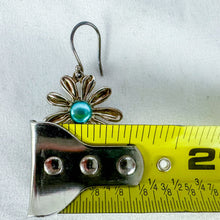 Load image into Gallery viewer, Vintage HG Hagit Gorali Sterling Silver Blue Enamel Center Dangling Earrings