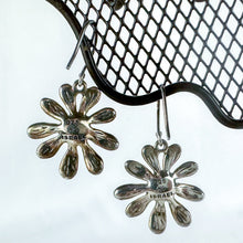 Load image into Gallery viewer, Vintage HG Hagit Gorali Sterling Silver Blue Enamel Center Dangling Earrings