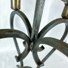 Load image into Gallery viewer, Vintage Hand-Crafted Wrought Iron Tabletop Candelabra