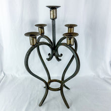 Load image into Gallery viewer, Vintage Hand-Crafted Wrought Iron Tabletop Candelabra
