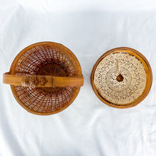 Load image into Gallery viewer, Vintage Chinese Wicker Lidded Sewing Basket