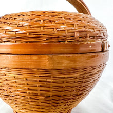 Load image into Gallery viewer, Vintage Chinese Wicker Lidded Sewing Basket