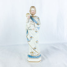 Load image into Gallery viewer, Antique German Porcelain St. Joseph Holding the Christ Child Figurine