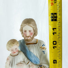 Load image into Gallery viewer, Antique German Porcelain St. Joseph Holding the Christ Child Figurine