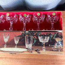 Load image into Gallery viewer, Vintage Pompadour Cristal d'Arques Coupes 6-Piece Boxed Set