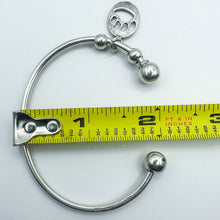 Load image into Gallery viewer, Vintage Sterling Silver Paw Print Charm Open Bangle Bracelet