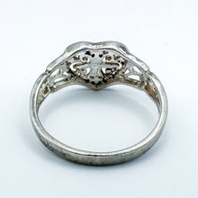 Load image into Gallery viewer, Vintage Sterling Silver Lace Cross Heart Ring, Size 9.5