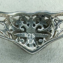 Load image into Gallery viewer, Vintage Sterling Silver Lace Cross Heart Ring, Size 9.5