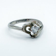 Load image into Gallery viewer, Vintage Sterling Silver Clear Stone Ring, Size 8