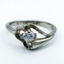 Load image into Gallery viewer, Vintage Sterling Silver Clear Stone Ring, Size 8