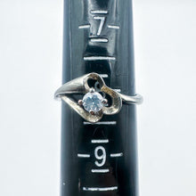 Load image into Gallery viewer, Vintage Sterling Silver Clear Stone Ring, Size 8