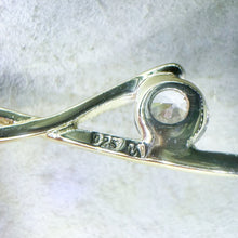 Load image into Gallery viewer, Vintage Gold-Toned Sterling Silver Clear Stone Dangling Earrings