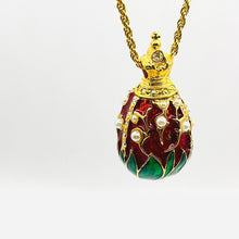 Load image into Gallery viewer, Red Lily of the Valley w/ Pearls Pendant with Chain