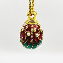 Load image into Gallery viewer, Red Lily of the Valley w/ Pearls Pendant with Chain