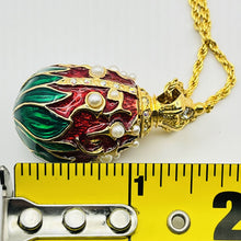 Load image into Gallery viewer, Red Lily of the Valley w/ Pearls Pendant with Chain