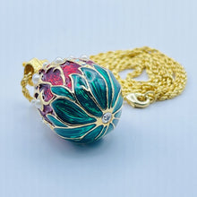 Load image into Gallery viewer, Red Lily of the Valley w/ Pearls Pendant with Chain