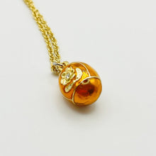 Load image into Gallery viewer, Mini Orange Imperial Egg Pendant with Chain