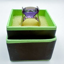 Load image into Gallery viewer, Vintage Sterling Silver Purple Stone Cocktail Ring, Size 6.5