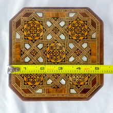 Load image into Gallery viewer, Vintage Wood & Shell Mosaic Trinket Box
