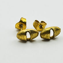 Load image into Gallery viewer, Earrings, Vintage Capri, 14k Gold Post, Abstract