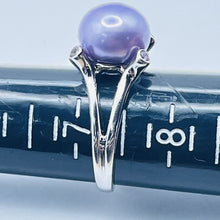 Load image into Gallery viewer, Ring, Sterling, Large Purple Pearl Bead and Purple Stones, Size 7.25