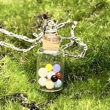 Load image into Gallery viewer, Necklace, Sterling, 22", Mini Hooper Marbles in Cylindrical Glass Vial