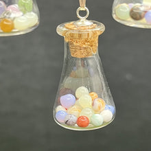 Load image into Gallery viewer, Necklace, Sterling, 18", Mini Hooper Marbles in Erlenmeyer Vial