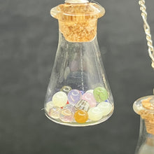 Load image into Gallery viewer, Necklace, Sterling, 18", Mini Hooper Marbles in Erlenmeyer Vial