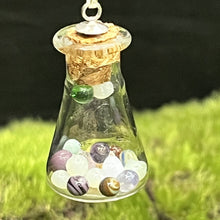 Load image into Gallery viewer, Necklace, Sterling, 22", Mini Hooper Marbles in Erlenmeyer Vial