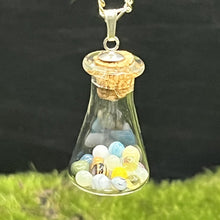 Load image into Gallery viewer, Necklace, Sterling, 22", Mini Hooper Marbles in Erlenmeyer Vial
