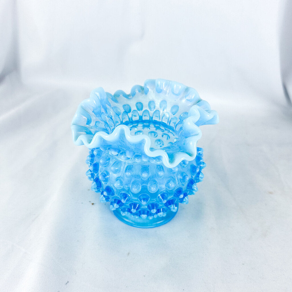 Fenton Blue Opalescent Hobnail popular Vase