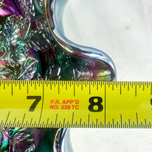 Load image into Gallery viewer, 1970s Fenton Amethyst Carnival Holly & Berry Pattern Ruffle Edge 8-Inch Bowl