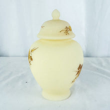 Load image into Gallery viewer, 1979 Fenton Hand-Painted L Everson Hershey Chocolate Roses on Cameo Satin Glass 6 Inch Temple Jar