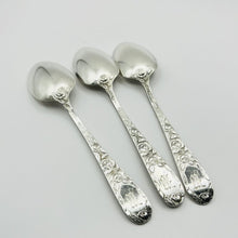 Load image into Gallery viewer, 5 O'Clock Teaspoon, Sterling Silver, Monogram W, 5 1/2 inches, 1905 Baltimore Rose, Schofield Co. Inc