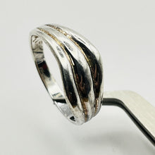 Load image into Gallery viewer, Ring, Sterling Silver, Three Band Wave, Size 9.5