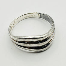 Load image into Gallery viewer, Ring, Sterling Silver, Three Band Wave, Size 9.5