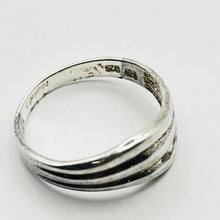 Load image into Gallery viewer, Ring, Sterling Silver, Three Band Wave, Size 9.5